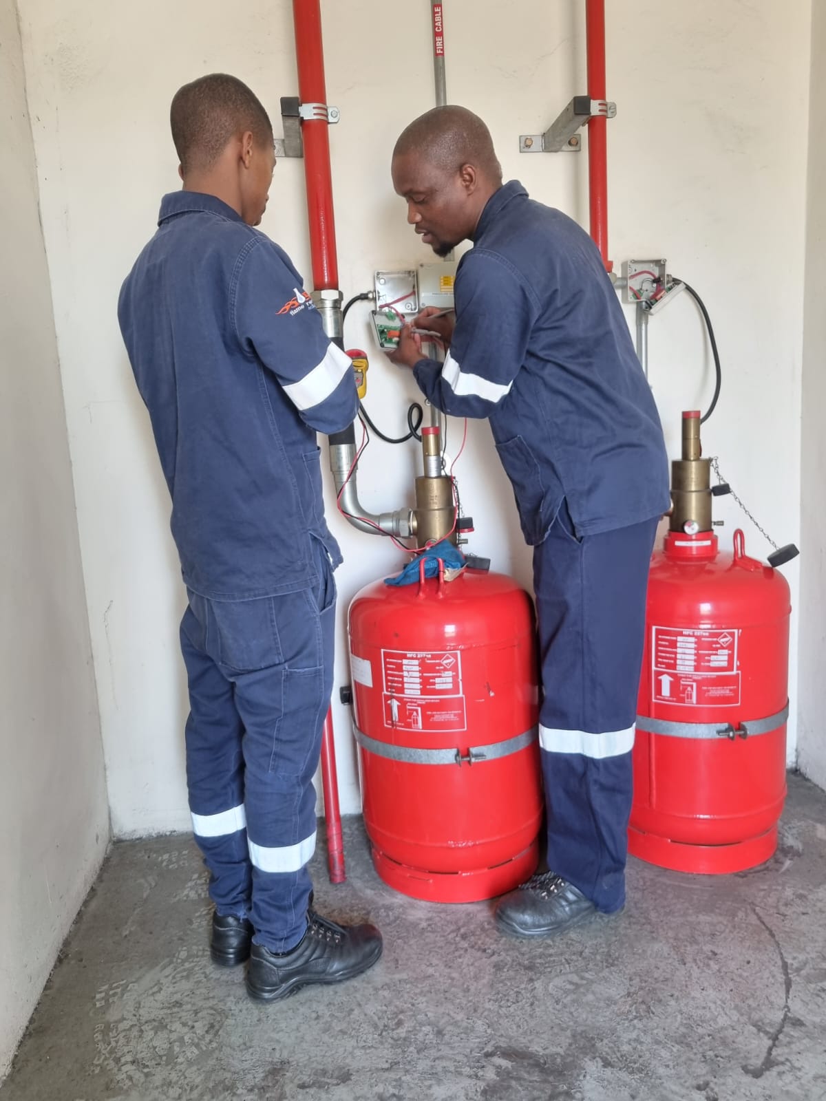 Technician performing maintenance